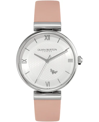 Olivia Burton Women's Mini Bee Blush Leather Watch 36mm