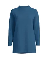 Lands' End Women's Long Sleeve Textured Pique Funnel Neck Tunic