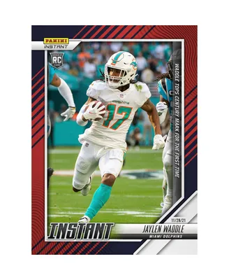 Jaylen Waddle Miami Dolphins Parallel Panini America Instant Nfl Week 12 Waddle Tops Century Mark for the First Time Single Rookie Trading Card