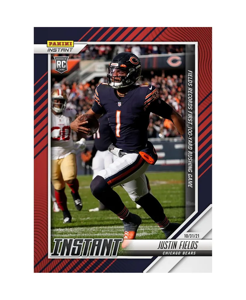 Justin Fields Chicago Bears Fanatics Exclusive Parallel Panini America Instant Nfl Week 8 100-Yards Rushing Single Rookie Trading Card