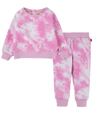 Levi's Baby Girls Everyday Crew Sweatshirt, 2 Piece Set