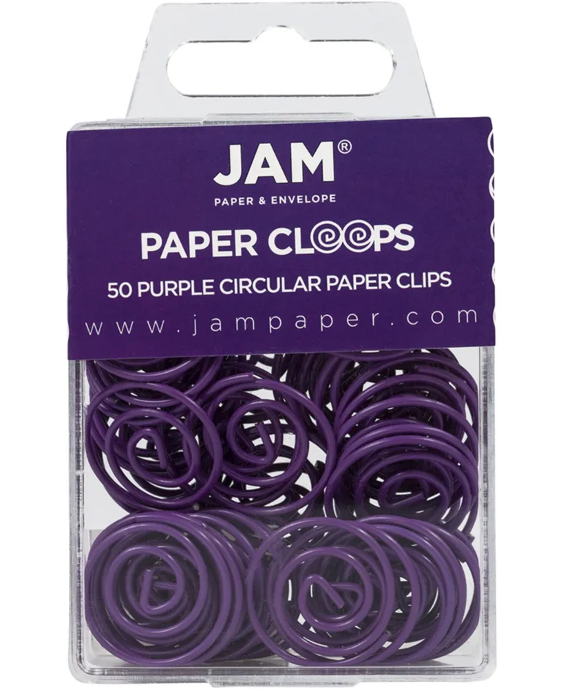 Jam Paper Circular Paper Clips - Round Paperclips - 50 Per Pack