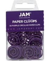 Jam Paper Circular Paper Clips - Round Paperclips - 50 Per Pack