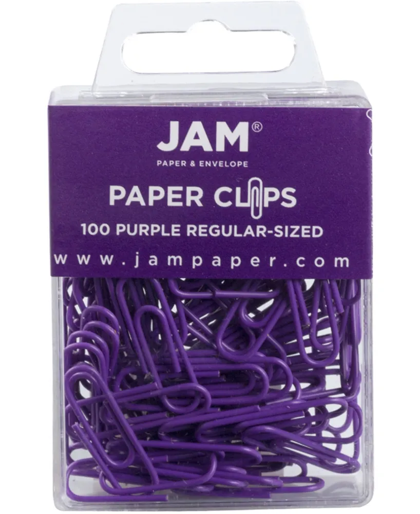 Jam Paper Colorful Standard Paper Clips - Regular 1" - Paperclips - 100 Per Pack