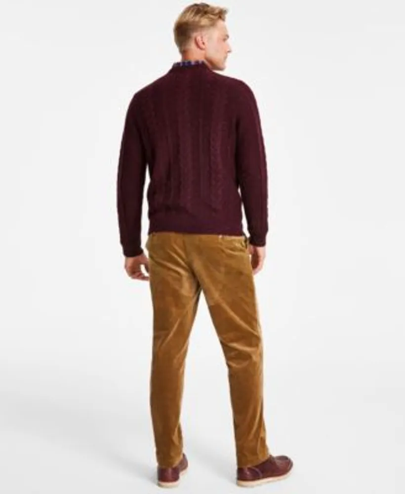 Nautica Mens Cable Knit Sweater Wrinkle Resistant Shirt Regular Fit Stretch Corduroy Pants