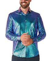 OppoSuits Men's Shiny Golden Theme Party Shirts For Men