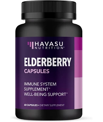 Havasu Nutrition Elderberry Vitamins, Immune System Support Capsules, Havasu Nutrition, 60ct