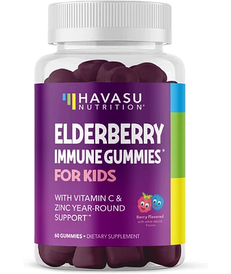 Havasu Nutrition Elderberry Gummies for Kids, Immune System Supplement, Havasu Nutrition, 60ct