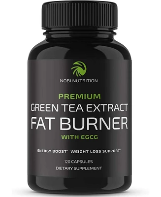 Nobi Nutrition Green Tea Weight Loss Pills | Belly Fat Burner, Metabolism Booster, & Appetite Suppressant for Women & Men | 45% Egcg | With Green Coff