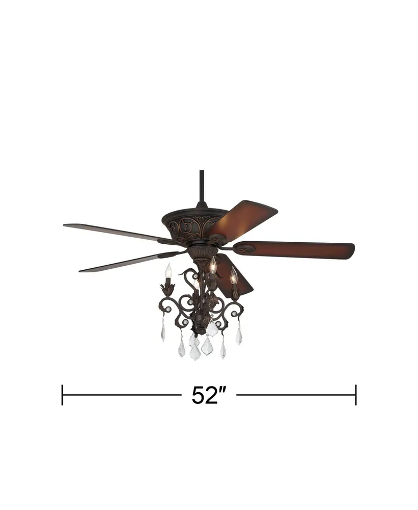 52 Casa Vieja Shabby Chic Indoor Ceiling Fan Antique Floral Scroll Rubbed  White for Living Room Kitchen Bedroom Family Dining