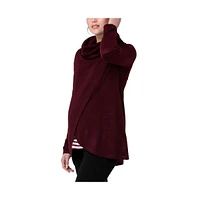 Ripe Maternity Maternity Ripe Cowl Neck Nursing Knit Sweater Maroon