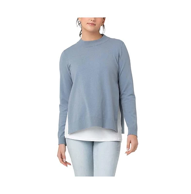 Ripe Maternity Maternity Ripe Morgan Side Split Nursing Knit Sweater Petrol