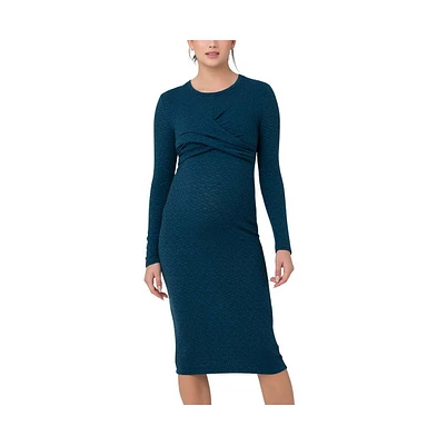 Ripe Maternity Lola Cross Front Nursing Dress Peacock