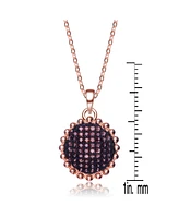 Genevive Sterling Silver Cubic Zirconia Round shaped Pendant