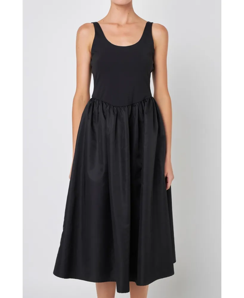 Laura Combination Midi Dress in Black – Worth Collective