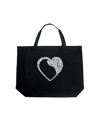 Dog Heart - Large Word Art Tote Bag