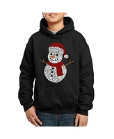 La Pop Art Boys Christmas Snowman Word Hooded Sweatshirt