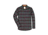 Hope & Henry Men's Organic Flannel Shirt with Suede Detail