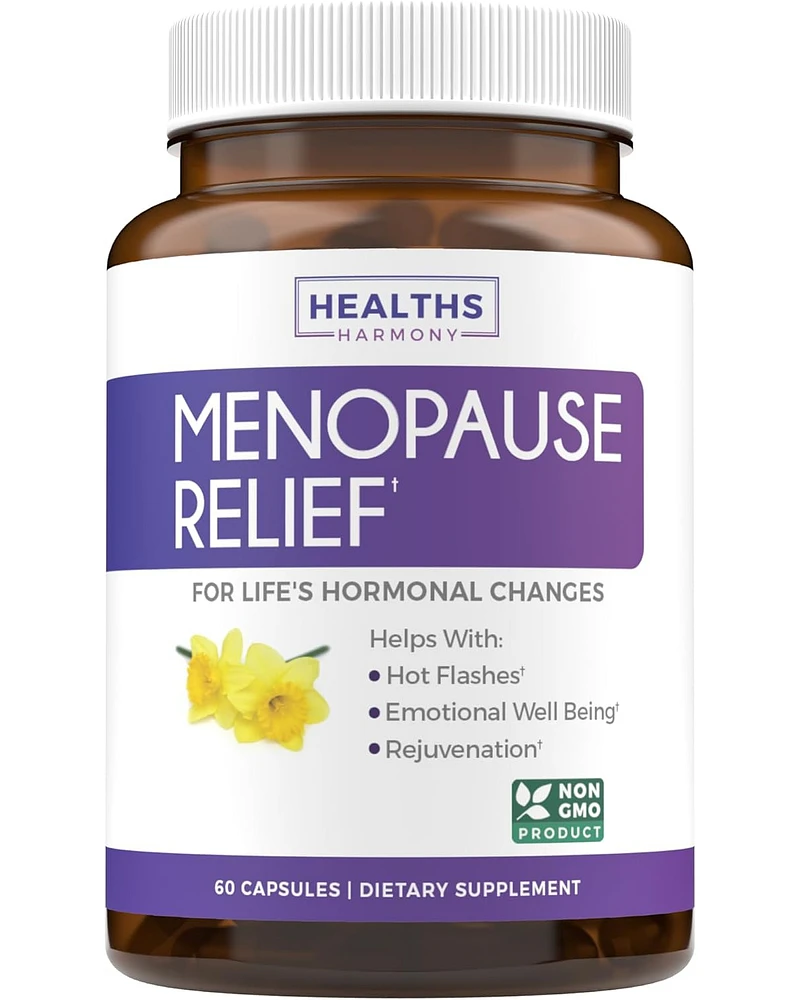 Healths Harmony Menopause Relief Capsules, Hormone Balance For Women with Black Cohosh, Soy Isoflavones and Relief From Mood Swings, Health's Harmony,