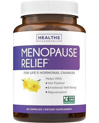 Health's Harmony Menopause Relief Capsules, Hormone Balance For Women with Black Cohosh, Soy Isoflavones and Relief From Mood Swings, Health's Harmony