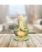 Fc Design 6.75"H Green Sea Turtle of Yoga Lotus Pose Statue Fantasy Decoration Figurine Home Decor Perfect Gift for House Warming, Holidays and Birthd