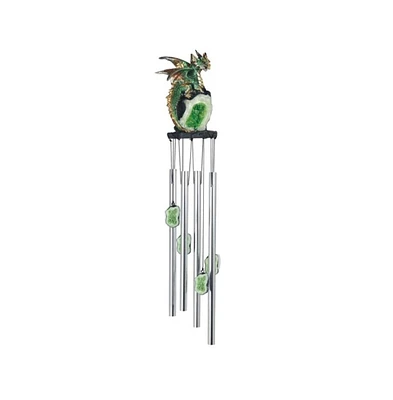23" Long Dragon on Faux Crystal Round Top Wind Chime