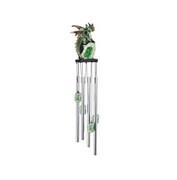 23" Long Dragon on Faux Crystal Round Top Wind Chime