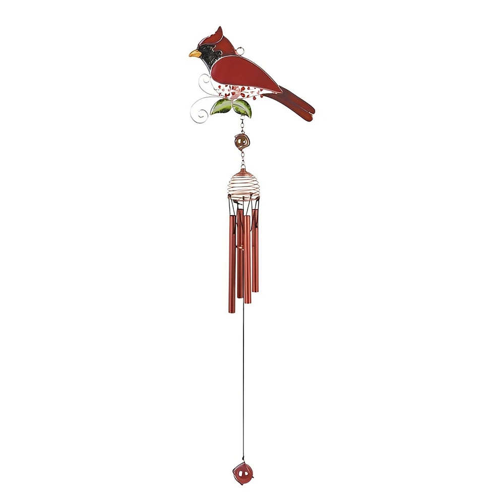 Fc Design 26" Long Northern Cardinal Wind Chime with Gem Home Decor Perfect Gift for House Warming, Holidays and Birthdays