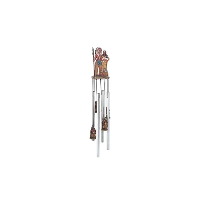 23" Long Indian Family Round Top Wind Chime Native American