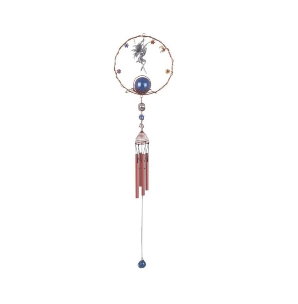 34" Long Fairy Pewter Wind Chime with Copper Gem