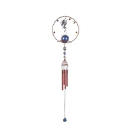 34" Long Fairy Pewter Wind Chime with Copper Gem