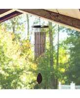 30" Long Silver Wood Top Traditional Wind Chime