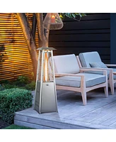 35'' Portable Tabletop Pyramid Patio Heater Stainless Steel Propane gas 9500 Btu