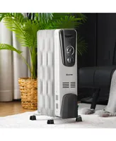 1500W Electric Oil Filled Radiator Space Heater 5.7 Fin Thermostat Room Radiant