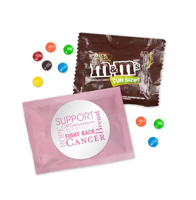 24 Pcs Breast Cancer Awareness M&M's Candy Favor Packs - Milk Chocolate