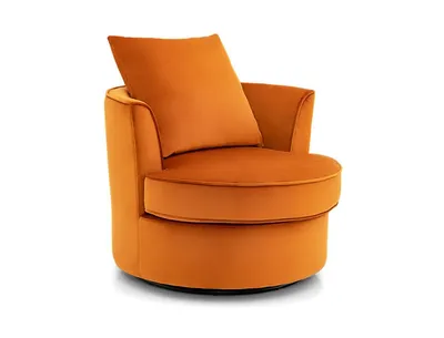 Modern 360° Swivel Barrel Chair with No Assembly Needed-Orange