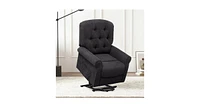 Recliner Chair Sofa for Elderly with Side Pocket and Remote Control-Black