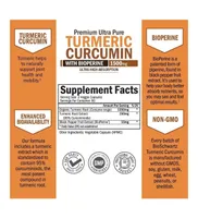 BioSchwartz Turmeric Curcumin with BioPerine 1500mg - Natural Joint Support - Non Gmo - Gluten Free