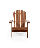 Furniture of America 35.5" Outdoor Eucalyptus Wood Folding Adirondrack Chair