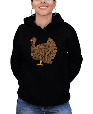 La Pop Art Women's Thanksgiving Word Hooded Sweatshirt