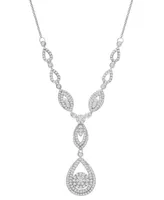 Wrapped in Love Diamond Double Drop Pendant 17" in 14k White Gold or 14k Yellow Gold (1-1/2 ct. t.w.), Created for Macy's