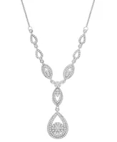 Wrapped Love Diamond Double Drop Pendant 17" 14k White Gold or Yellow (1-1/2 ct. t.w.), Created for Macy's