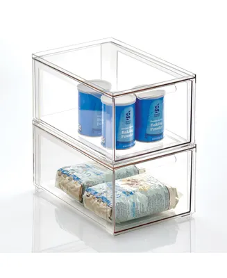 MDesign Plastic Stackable Tea Bag Storage Bin Organizer Box Holder, 2 Pack