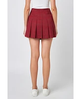 English Factory Women's Pleated Check Skort