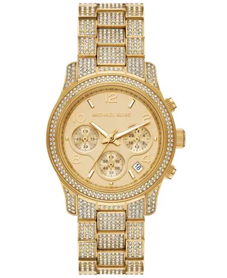 Michael Kors Women's Runway Chronograph Gold-Tone Stainless Steel Watch 38mm - Gold