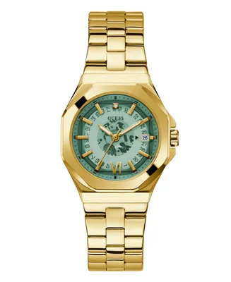Guess Women's Date Gold-Tone Stainless Steel Watch 34mm - Gold
