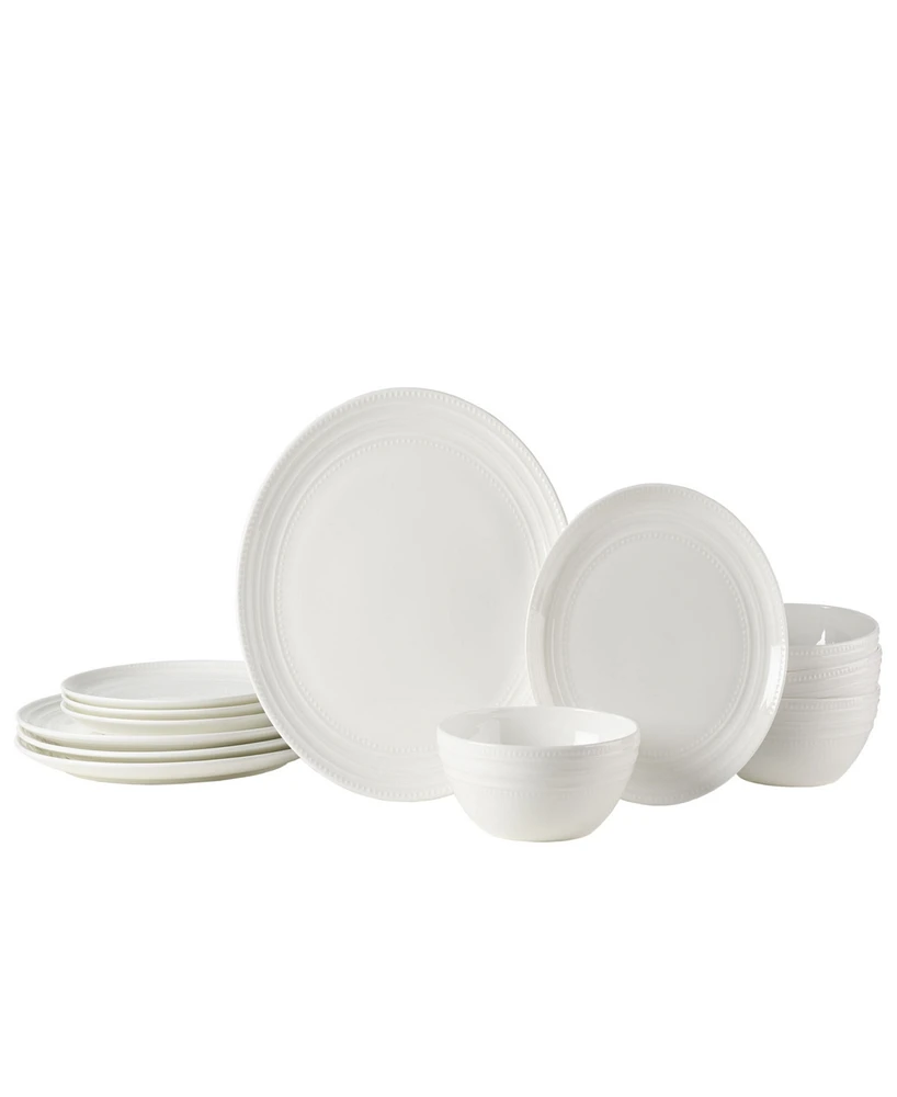 Mikasa Kamryn Vegan Bone Chip Resistant 12 Piece Dinnerware Set, Service for 4