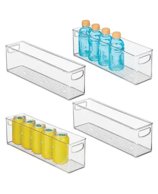 mDesign Plastic Stackable Kitchen Storage Organizing Bin, Handles