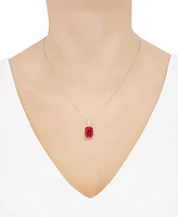 Grown With Love Lab Grown Sapphire (8-1/10 ct. t.w.) & Lab Grown Diamond 18" Pendant Necklace in 14k White Gold (Also in Ruby & Emerald)