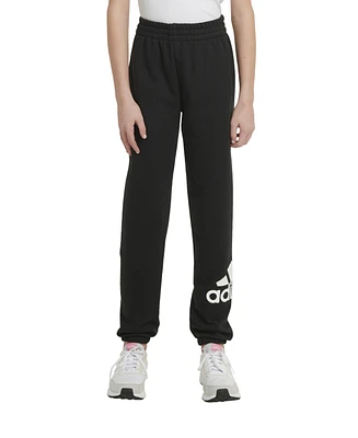 adidas Big Girls Elastic Waistband Essential Sportswear Logo Fleece Jogger Pants